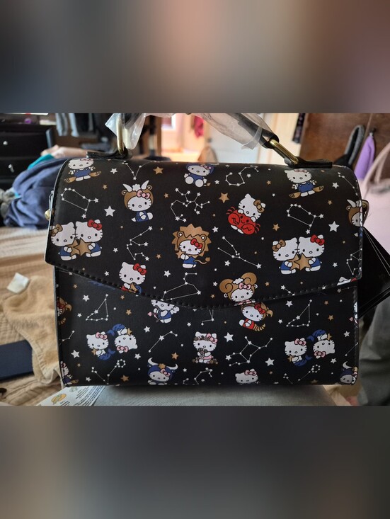 Hello Kitty Handbags - NWT Loungefly Hello Kitty Black Constellation Top-Handle Satchel